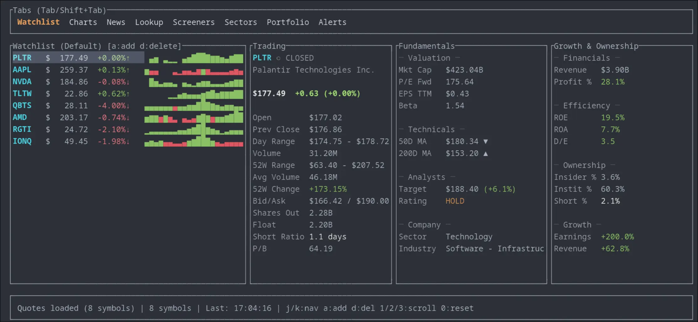 FinanceQuery screenshot 1