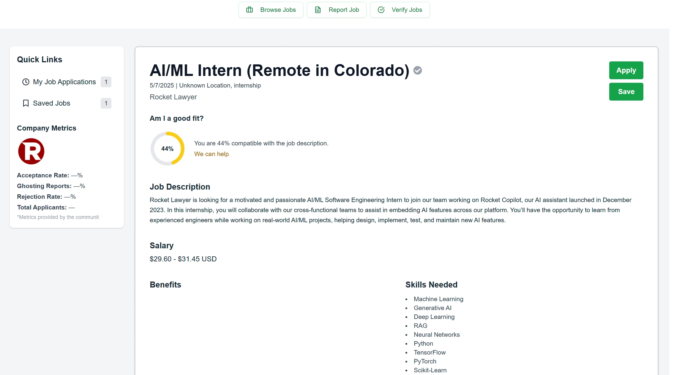 JobScrub screenshot 2